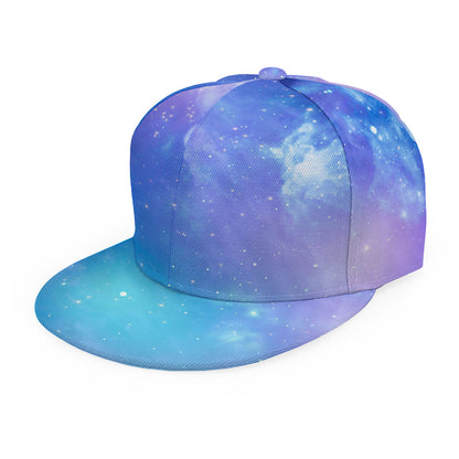 Blue Light Nebula Galaxy Space Print Snapback Cap