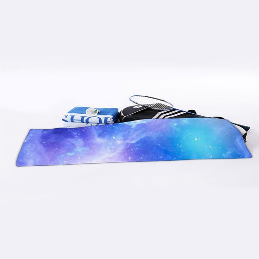 Blue Light Nebula Galaxy Space Print Sports Towel