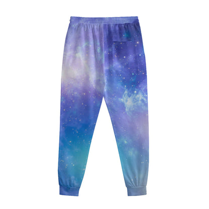 Blue Light Nebula Galaxy Space Print Sweatpants