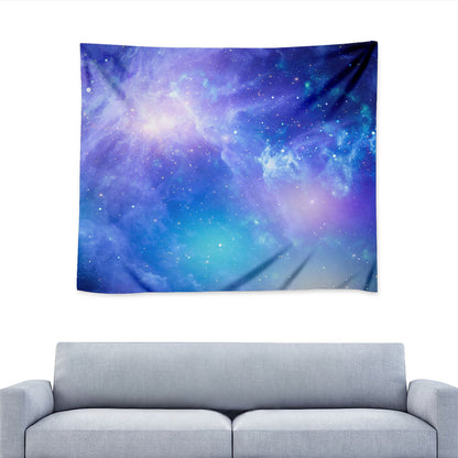 Blue Light Nebula Galaxy Space Print Tapestry