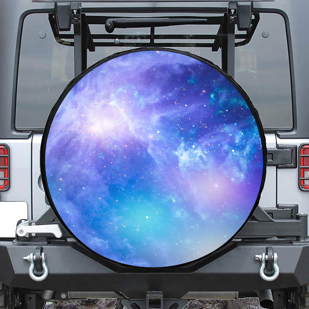 Blue Light Nebula Galaxy Space Print Tire Cover