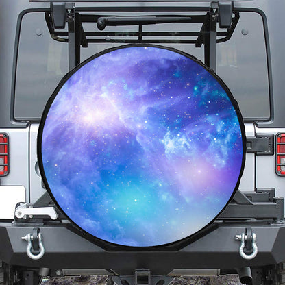 Blue Light Nebula Galaxy Space Print Tire Cover