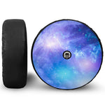 Blue Light Nebula Galaxy Space Print Tire Cover With Camera Hole