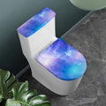 Blue Light Nebula Galaxy Space Print Toilet Lid And Tank Cover Set