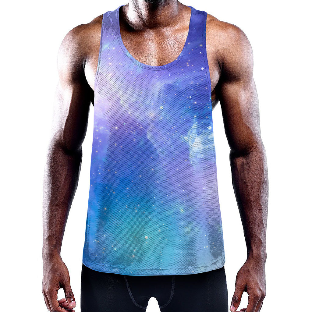 Blue Light Nebula Galaxy Space Print Training Tank Top