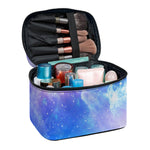 Blue Light Nebula Galaxy Space Print Travel Makeup Bag