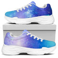 Blue Light Nebula Galaxy Space Print White Chunky Shoes