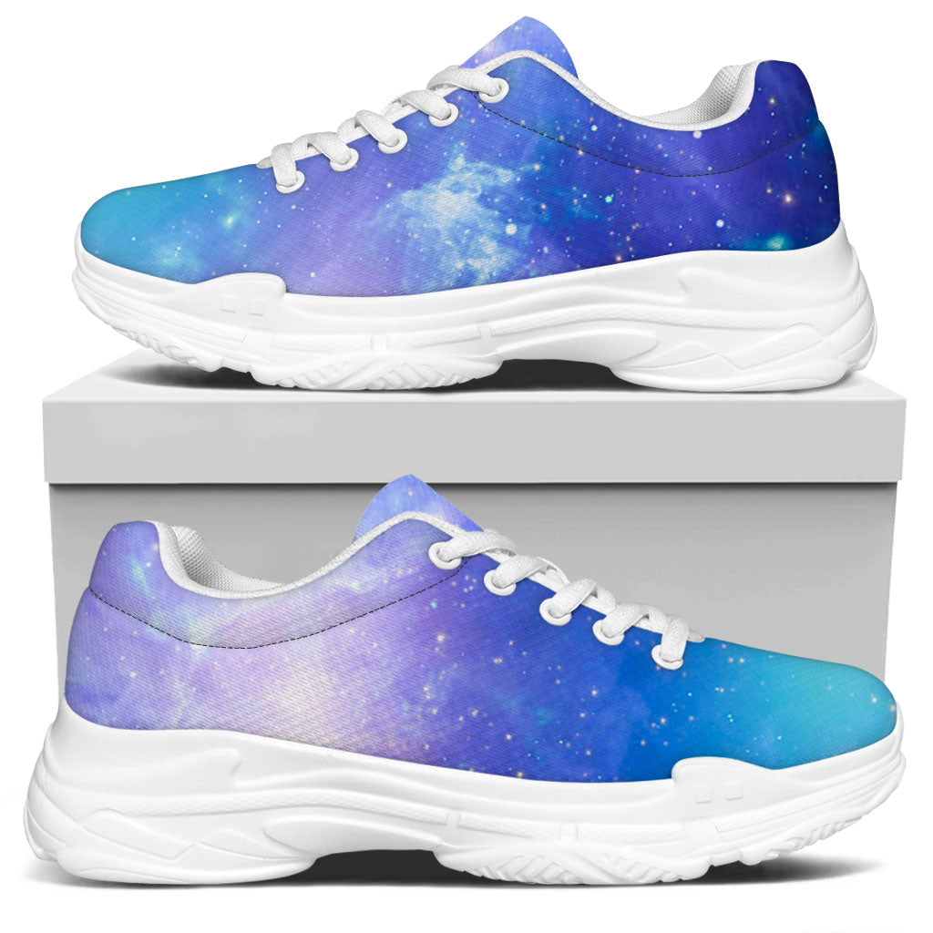 Blue Light Nebula Galaxy Space Print White Chunky Shoes