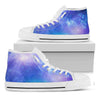 Blue Light Nebula Galaxy Space Print White High Top Sneakers