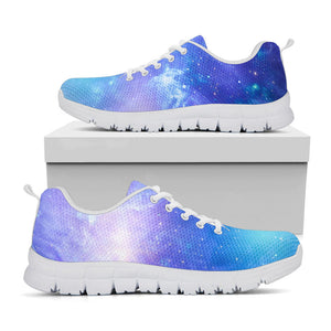 Blue Light Nebula Galaxy Space Print White Running Shoes