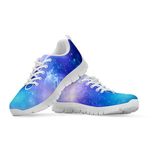 Blue Light Nebula Galaxy Space Print White Running Shoes