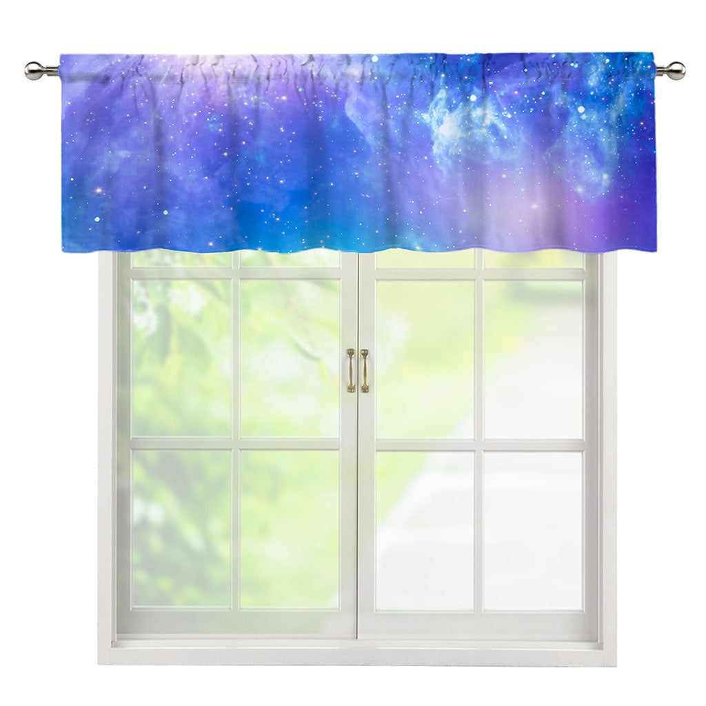 Blue Light Nebula Galaxy Space Print Window Valance