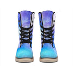 Blue Light Nebula Galaxy Space Print Winter Boots