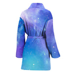 Blue Light Nebula Galaxy Space Print Women's Bathrobe