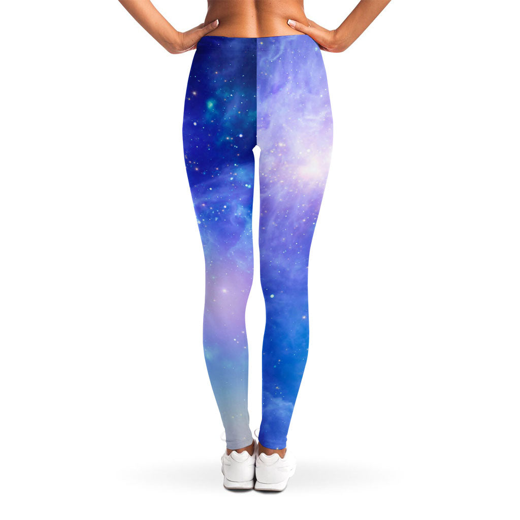 Blue Light Nebula Galaxy Space Print Women's Leggings