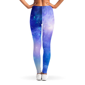 Blue Light Nebula Galaxy Space Print Women's Leggings