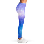 Blue Light Nebula Galaxy Space Print Women's Leggings