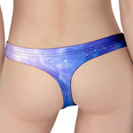 Blue Light Nebula Galaxy Space Print Women's Thong