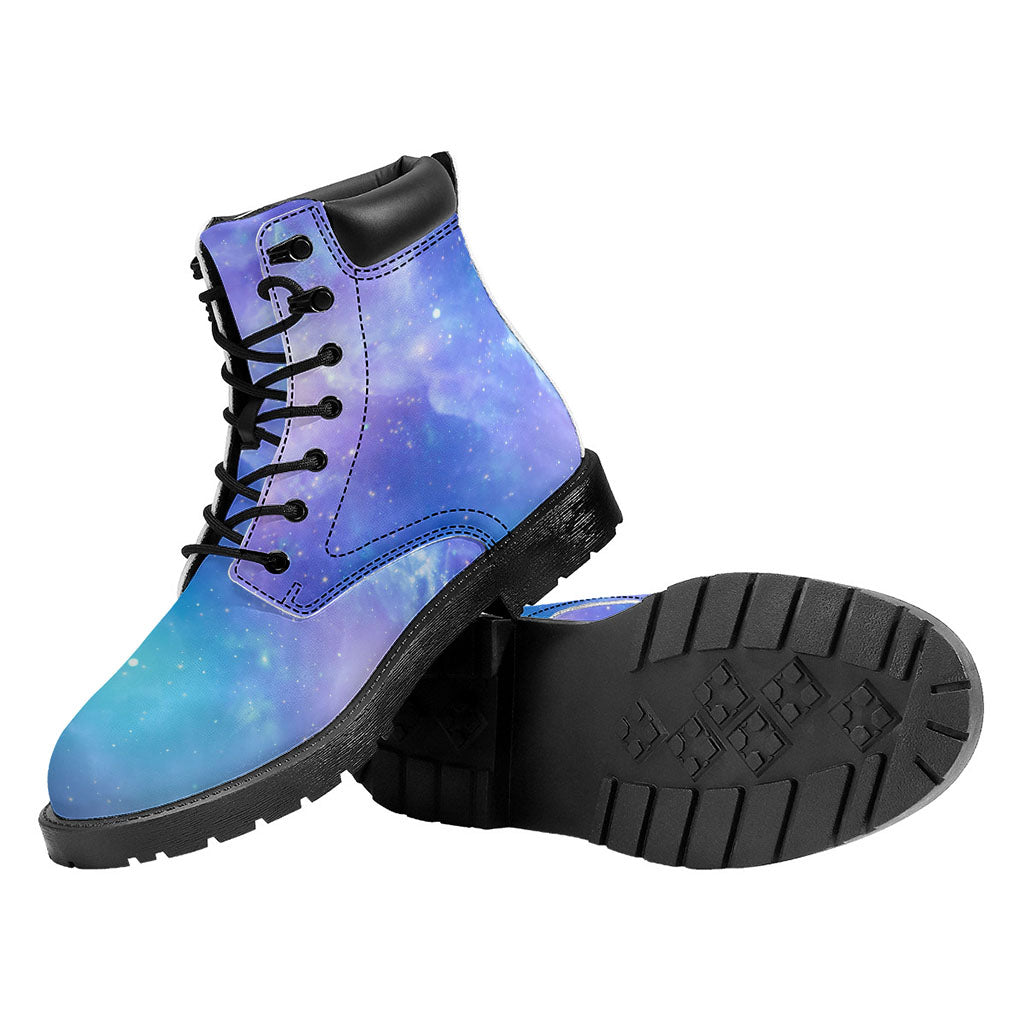 Blue Light Nebula Galaxy Space Print Work Boots
