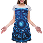 Blue Light Zodiac Circle Print Adjustable Apron