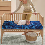 Blue Light Zodiac Circle Print Baby Crib Sheet