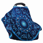Blue Light Zodiac Circle Print Baby Seat Cover