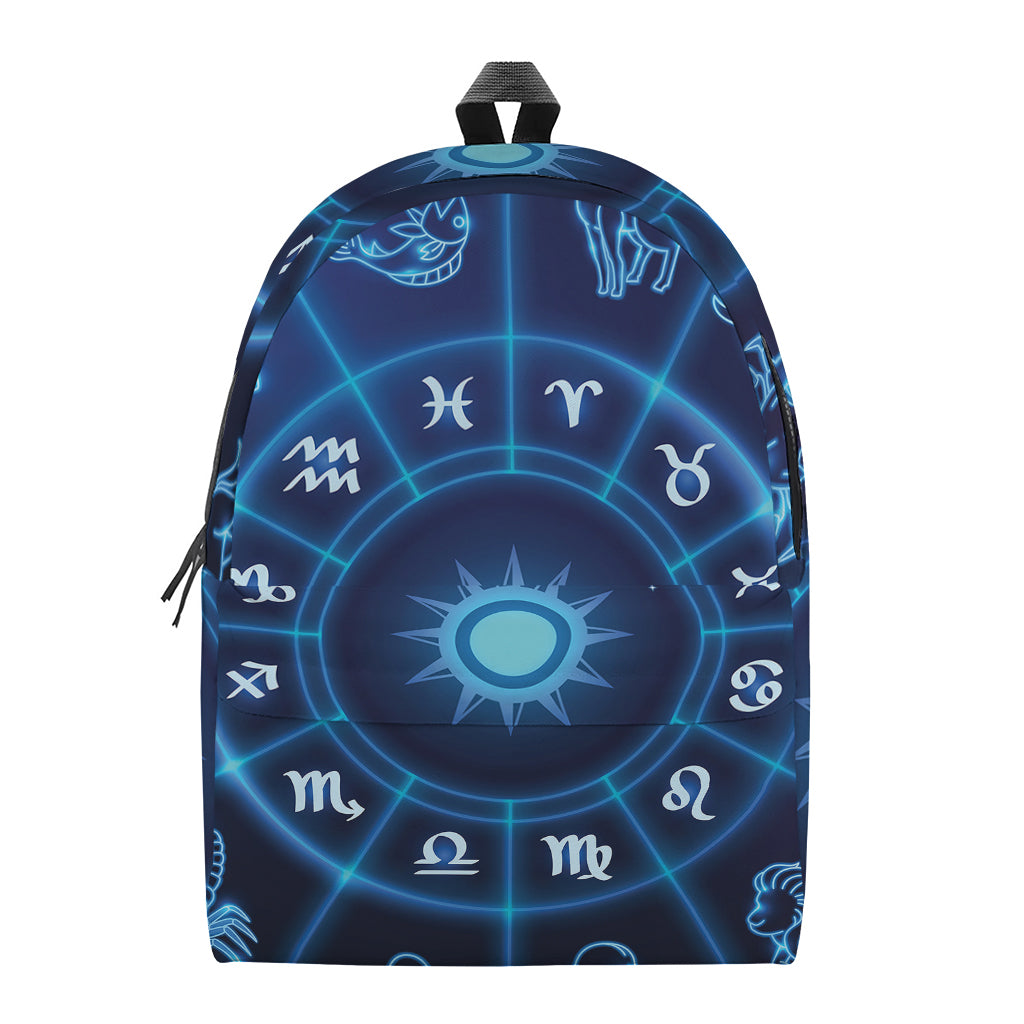 Blue Light Zodiac Circle Print Backpack