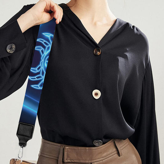 Blue Light Zodiac Circle Print Bag Strap