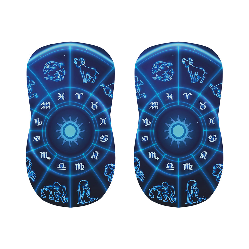 Blue Light Zodiac Circle Print Bar Stool Covers