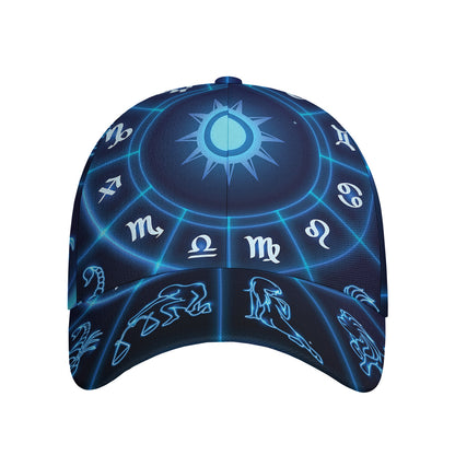 Blue Light Zodiac Circle Print Baseball Cap