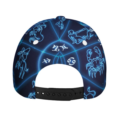 Blue Light Zodiac Circle Print Baseball Cap