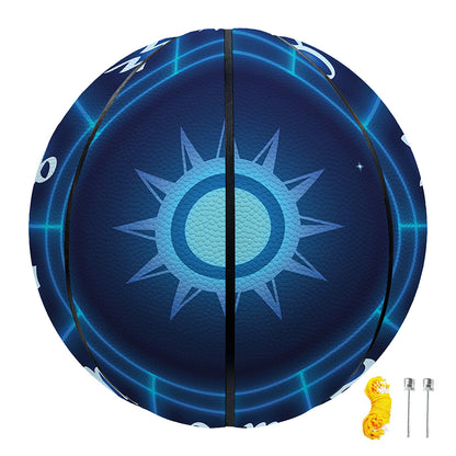 Blue Light Zodiac Circle Print Basketball