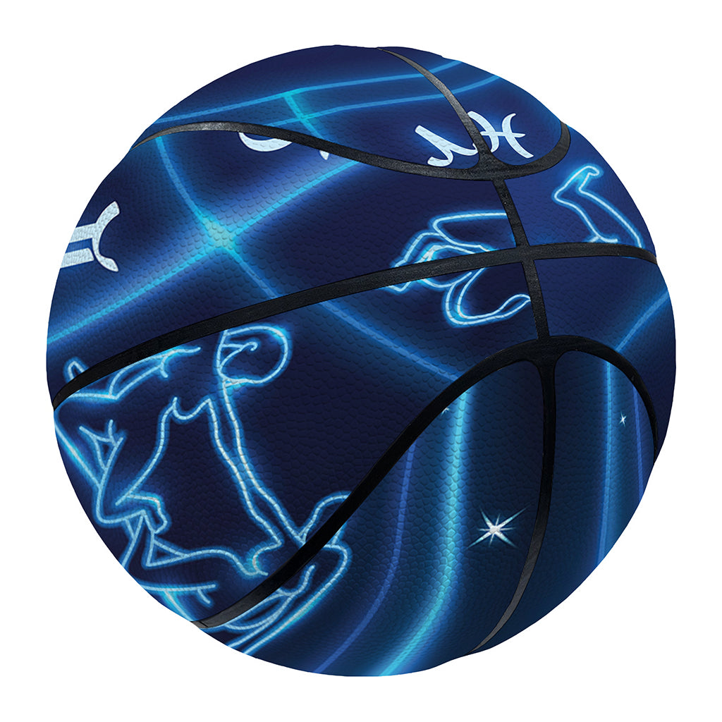 Blue Light Zodiac Circle Print Basketball