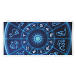 Blue Light Zodiac Circle Print Beach Towel
