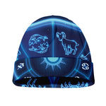 Blue Light Zodiac Circle Print Beanie