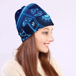 Blue Light Zodiac Circle Print Beanie