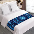 Blue Light Zodiac Circle Print Bed Runner