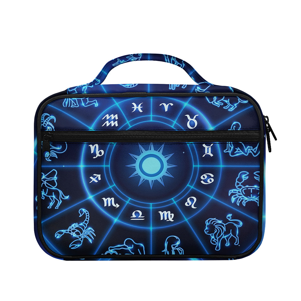 Blue Light Zodiac Circle Print Briefcase Bible Bag