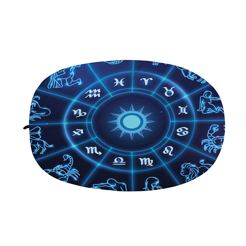 Blue Light Zodiac Circle Print Car Side Mirror Covers