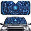 Blue Light Zodiac Circle Print Car Windshield Sun Shade