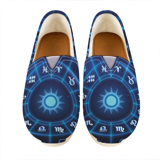 Blue Light Zodiac Circle Print Casual Shoes