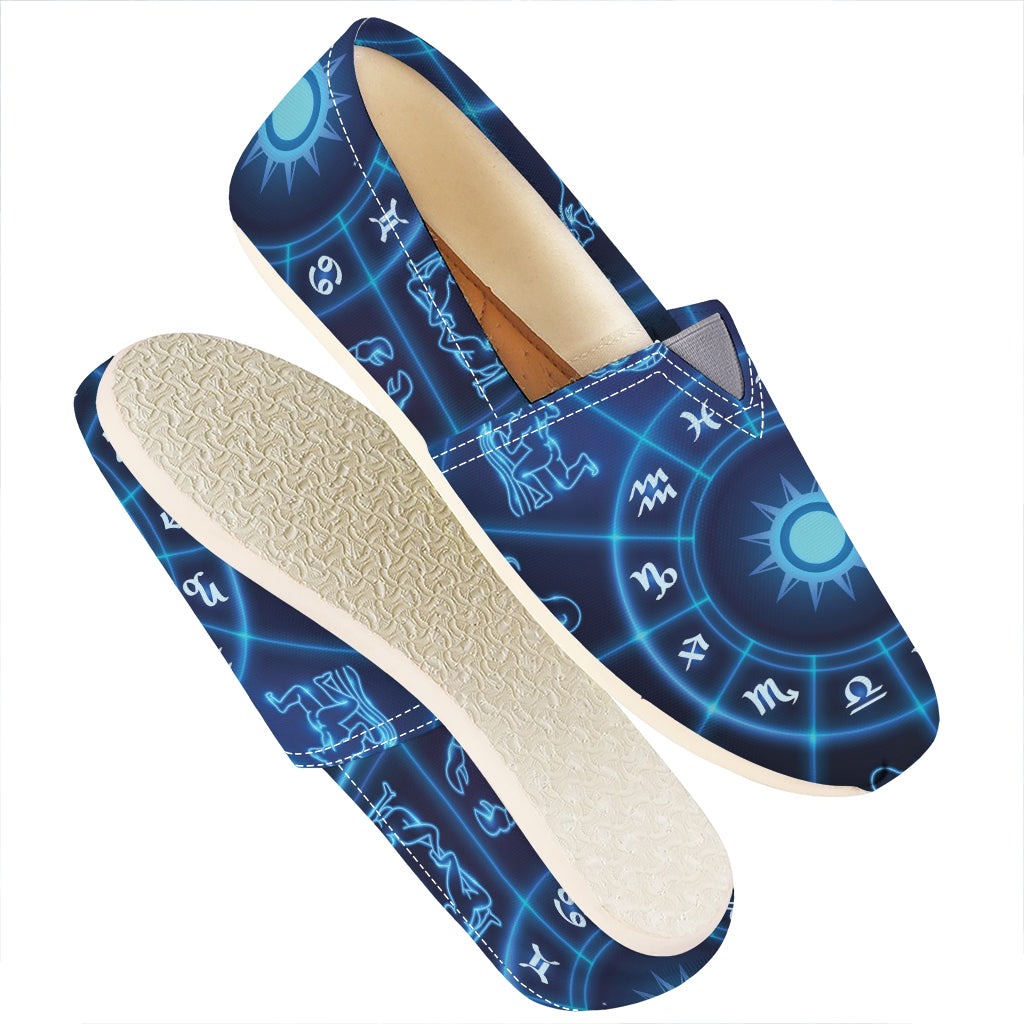 Blue Light Zodiac Circle Print Casual Shoes