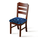 Blue Light Zodiac Circle Print Chair Cushion Cover