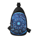 Blue Light Zodiac Circle Print Chest Bag