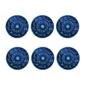 Blue Light Zodiac Circle Print Coaster Set