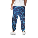 Blue Light Zodiac Circle Print Cotton Pants