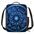 Blue Light Zodiac Circle Print Crossbody Lunch Bag