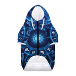 Blue Light Zodiac Circle Print Dog Zip Up Hoodie