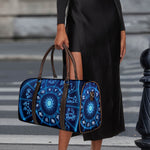 Blue Light Zodiac Circle Print Duffle Bag