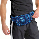 Blue Light Zodiac Circle Print Fanny Pack